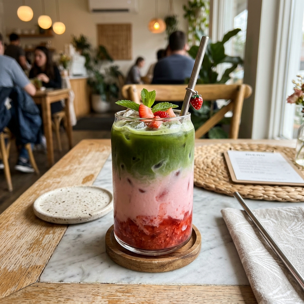 Iced Strawberry Matcha